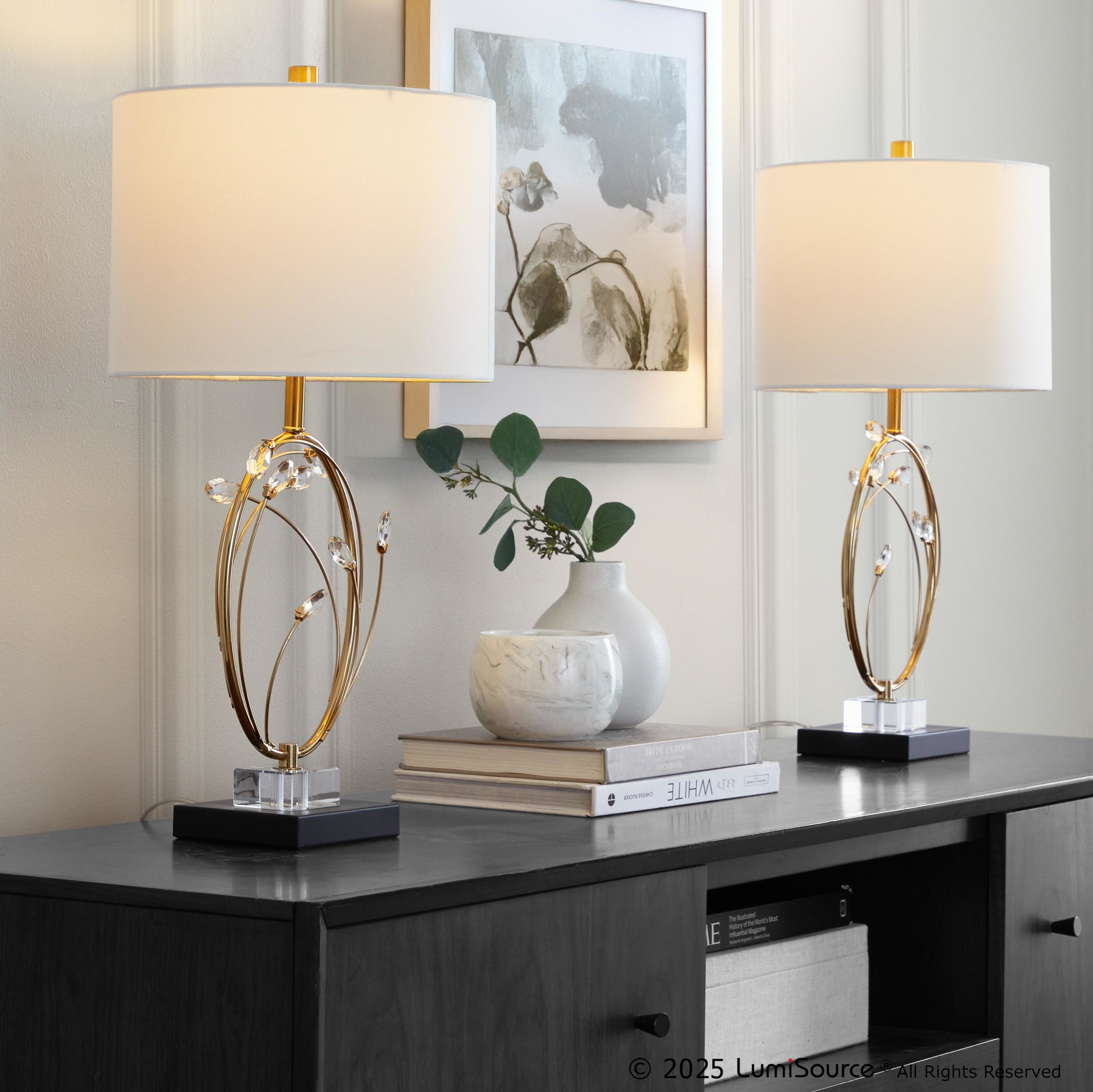 Crystal Buds 25" Table Lamp - Set Of 2